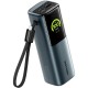 УМБ Vention 20000mAh 165W PD3.1, USB-A, USB-C In/Out, with Built-in USB-C cable, TFT Display, Gray