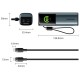 УМБ Vention 20000mAh 165W PD3.1, USB-A, USB-C In/Out, with Built-in USB-C cable, TFT Display, Gray