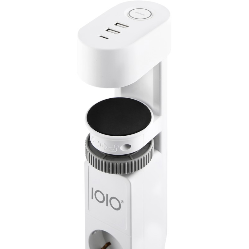 Power filtr 1,5м IOIO SL3000, 1.5м, білий (3 зах роз + 2 порти USB-A та 1 порт USB-C)