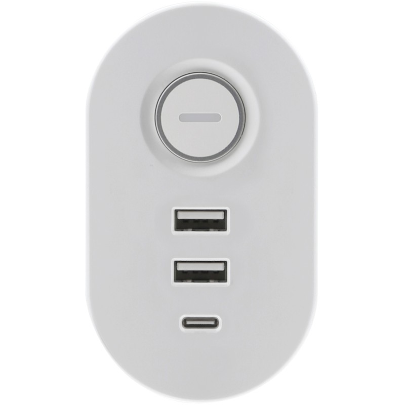 Power filtr 1,5м IOIO SL3000, 1.5м, білий (3 зах роз + 2 порти USB-A та 1 порт USB-C)