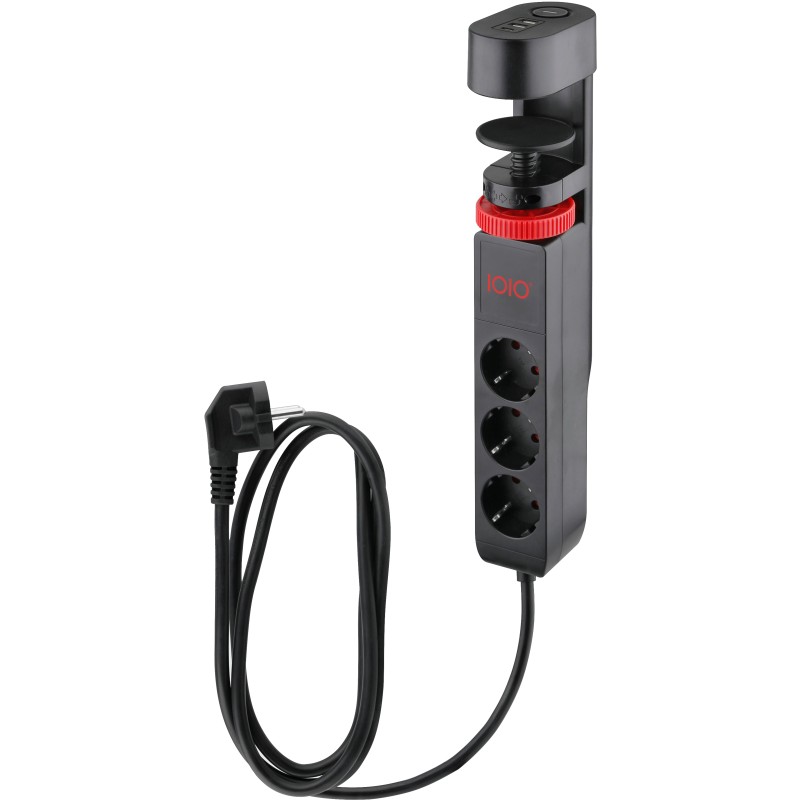 Power filtr 1,5м IOIO SL3000, 1.5м, чорний (3 зах роз + 2 порти USB-A та 1 порт USB-C)