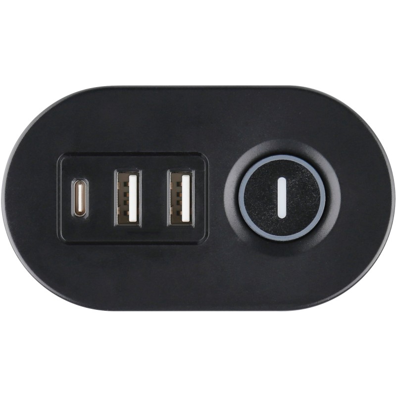 Power filtr 1,5м IOIO SL3000, 1.5м, чорний (3 зах роз + 2 порти USB-A та 1 порт USB-C)