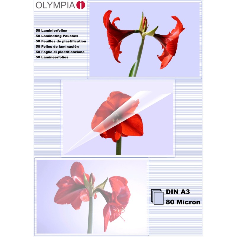 Плівка для ламінування Olympia Laminating Pouches, A3, 80 Mic 50 pcs