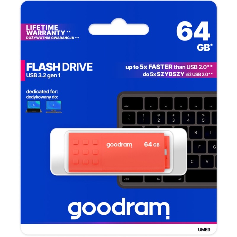 USB Flash GoodRAM 64GB USB 3.0 UME3 Orange, Retail