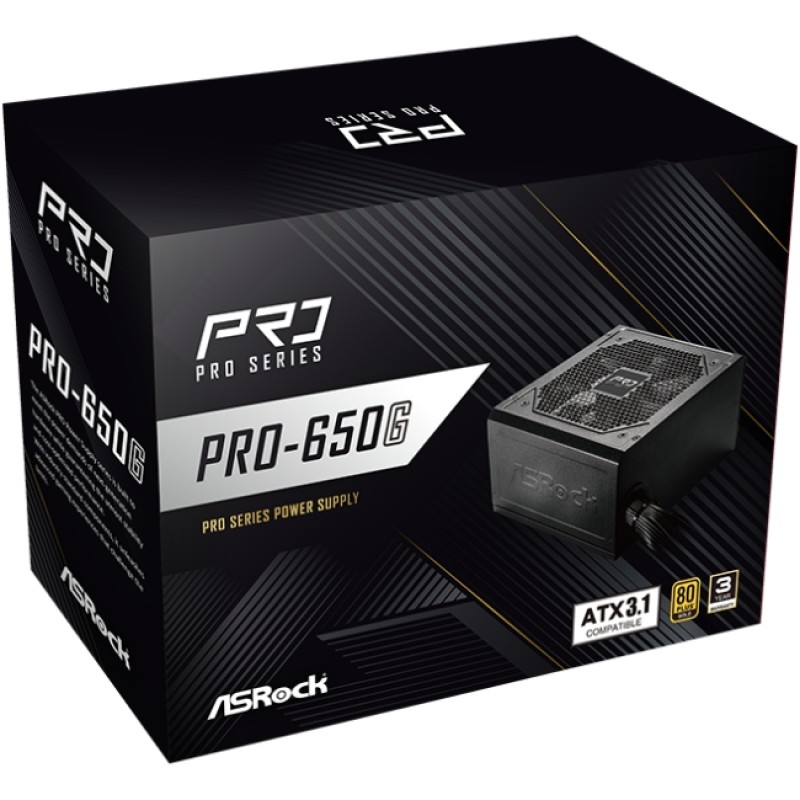 Блок питания (БП) ASRock PRO PRO-650G 650 Вт, 80 PLUS Gold Блок питания (БП) ASRock PRO PRO-650G 650 Вт, 80 PLUS Gold