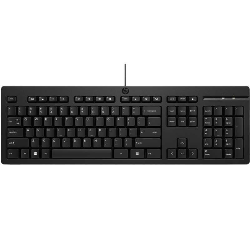 Клавіатура мембранна НР 125, 109key, USB-A, EN/UK, чорний