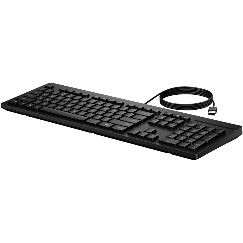 Клавіатура мембранна НР 125, 109key, USB-A, EN/UK, чорний