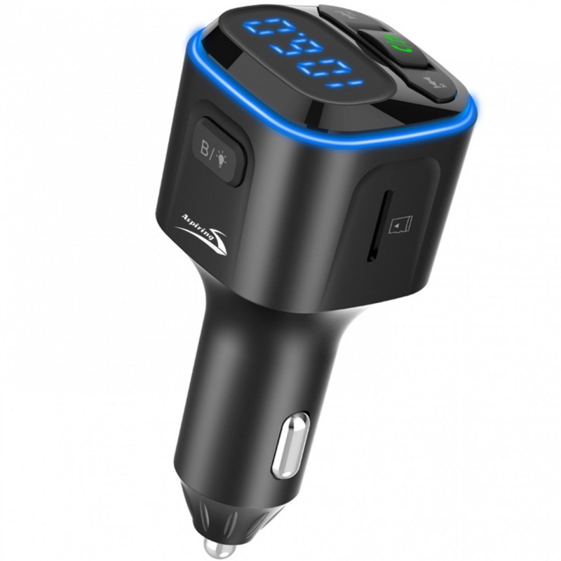 автомобільний FM-трансміттер Aspiring Wave 10 54W PD LED/Bluetooth//QC3.0, USB-C 36W