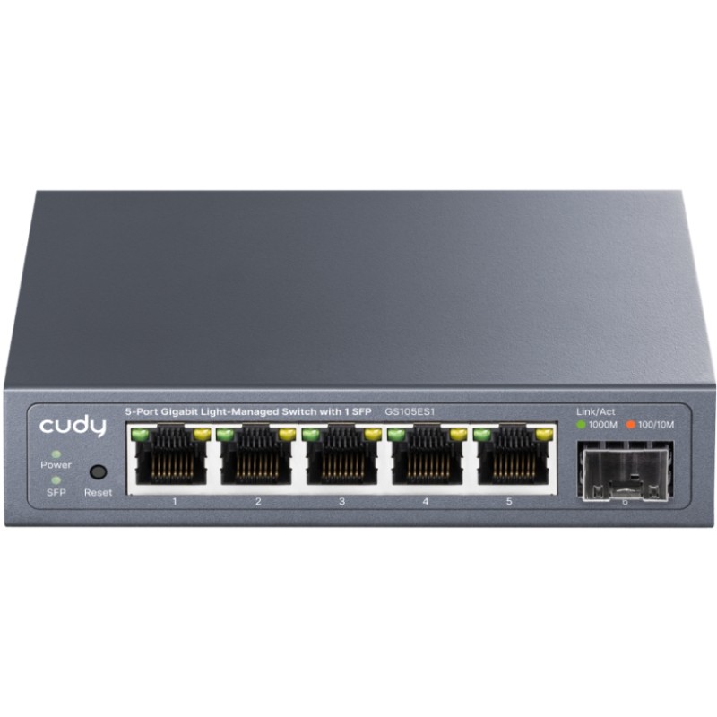 Комутатор (мережевий свіч) Cudy GS105ES1 5 гігабітних портів і SFP