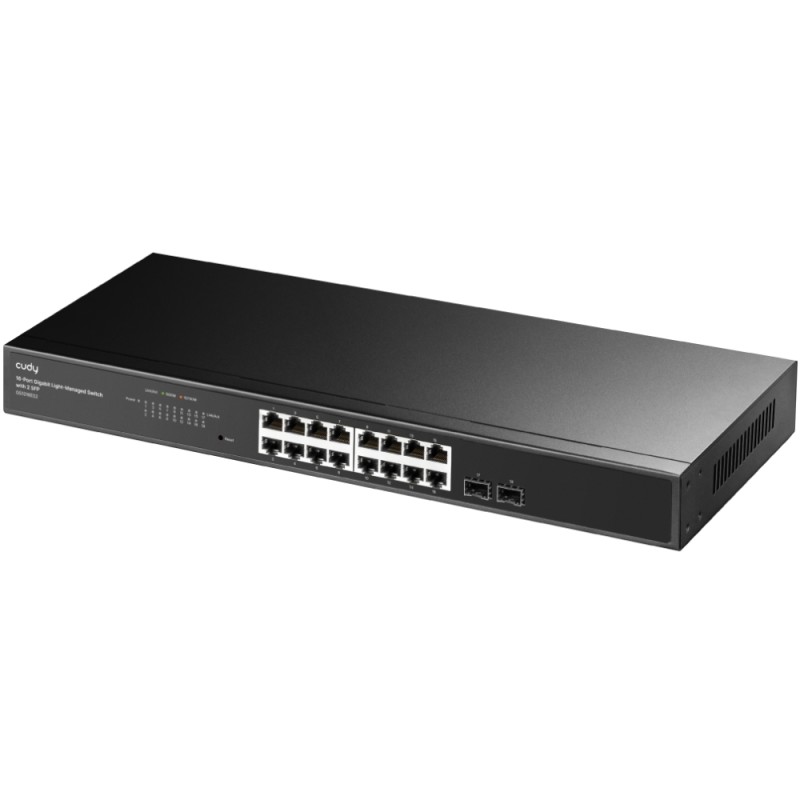 Комутатор (світч) Cudy GS1016ES2 16 Gigabit-портів і 2 SFP Комутатор (світч) Cudy GS1016ES2 16 Gigabit-портів і 2 SFP