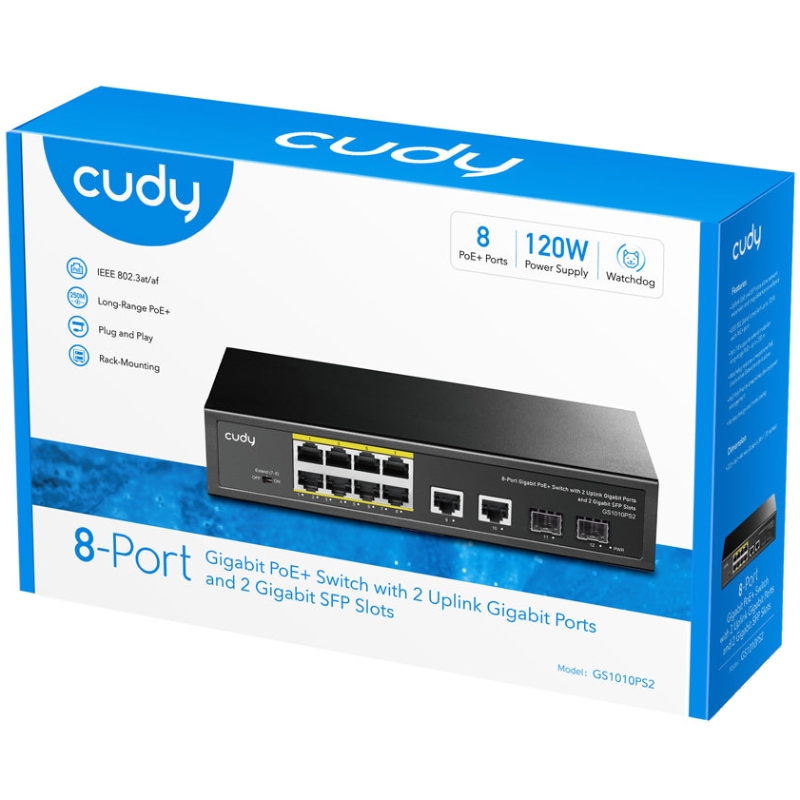Комутатор (мережевий свіч) Cudy GS1010PS2 12 портів PoE+