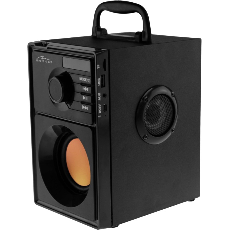 Акустична система 1.0 Media-Tech 15W, Bluetooth/FM/AUX/SD/USB/пульт/BOOMBOX, помар. мембрана, чор
