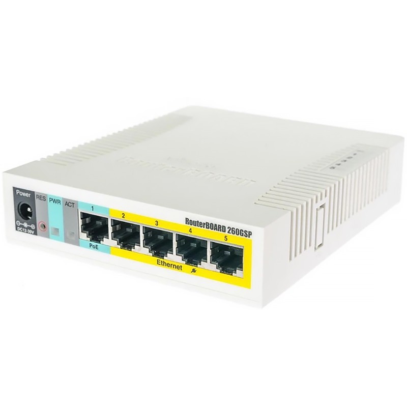 Комутатор (мережевий свіч) Mikrotik RB260GSP 5 Gigabit-портів