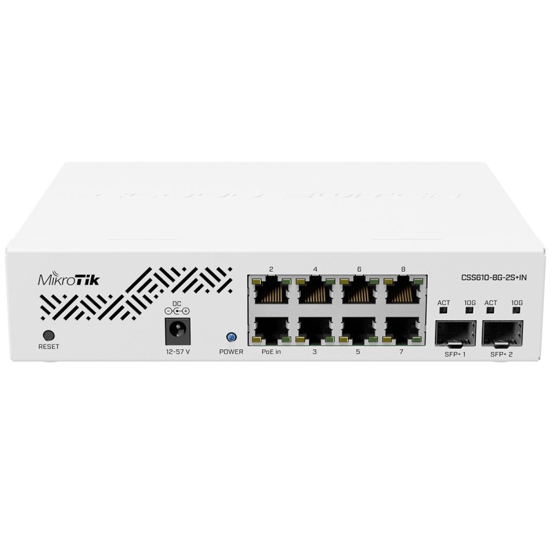 Комутатор (мережевий комутатор) MikroTik CSS610-8G-2S+IN 8x Gigabit, 2x SFP+