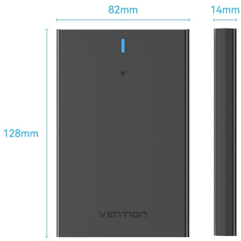 Зовнішня кишеня (бокс) Vention Type-C 3.1 Gen 2-C для 2.5" HDD/SSD, чорна Зовнішня кишеня (бокс) Vention Type-C 3.1 Gen 2-C для 2.5" HDD/SSD, чорна