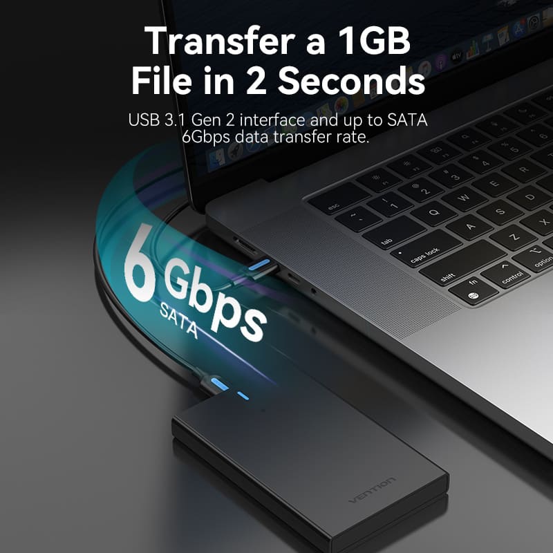 Зовнішня кишеня (бокс) Vention Type-C 3.1 Gen 2-C для 2.5" HDD/SSD, чорна Зовнішня кишеня (бокс) Vention Type-C 3.1 Gen 2-C для 2.5" HDD/SSD, чорна