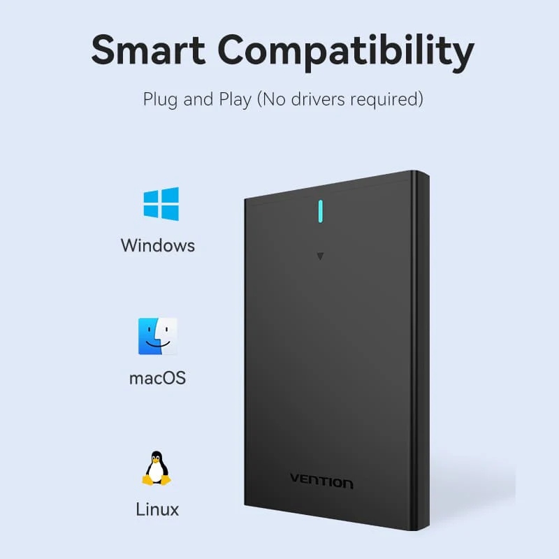 Зовнішня кишеня (бокс) Vention Type-C 3.1 Gen 2-C для 2.5" HDD/SSD, чорна Зовнішня кишеня (бокс) Vention Type-C 3.1 Gen 2-C для 2.5" HDD/SSD, чорна