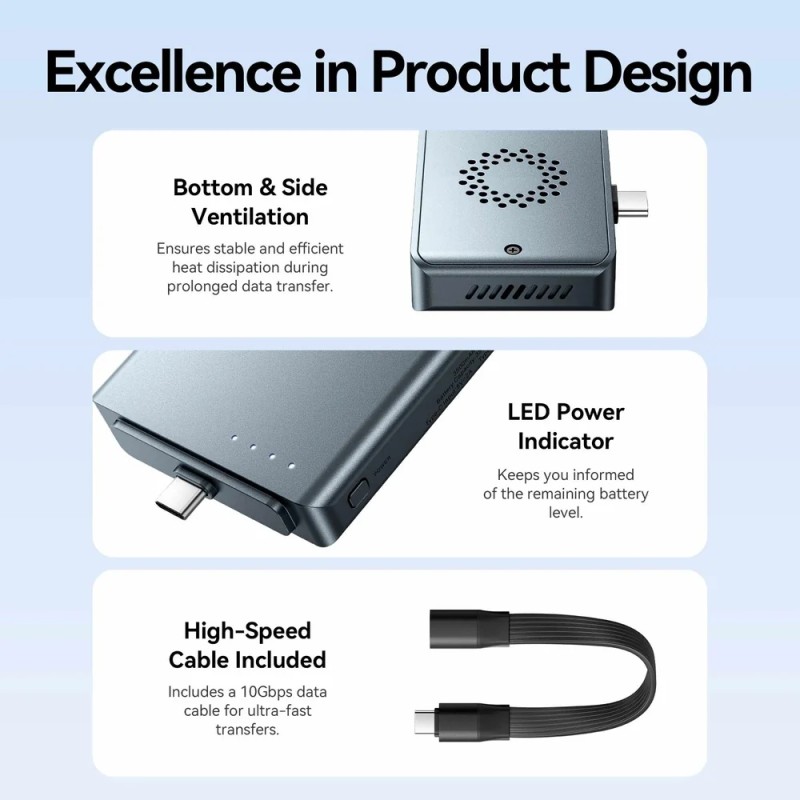 Зовнішня кишеня для SSD (корпус для накопичувача) Vention M.2 NVMe, Type-C 3.2 Gen 2-C