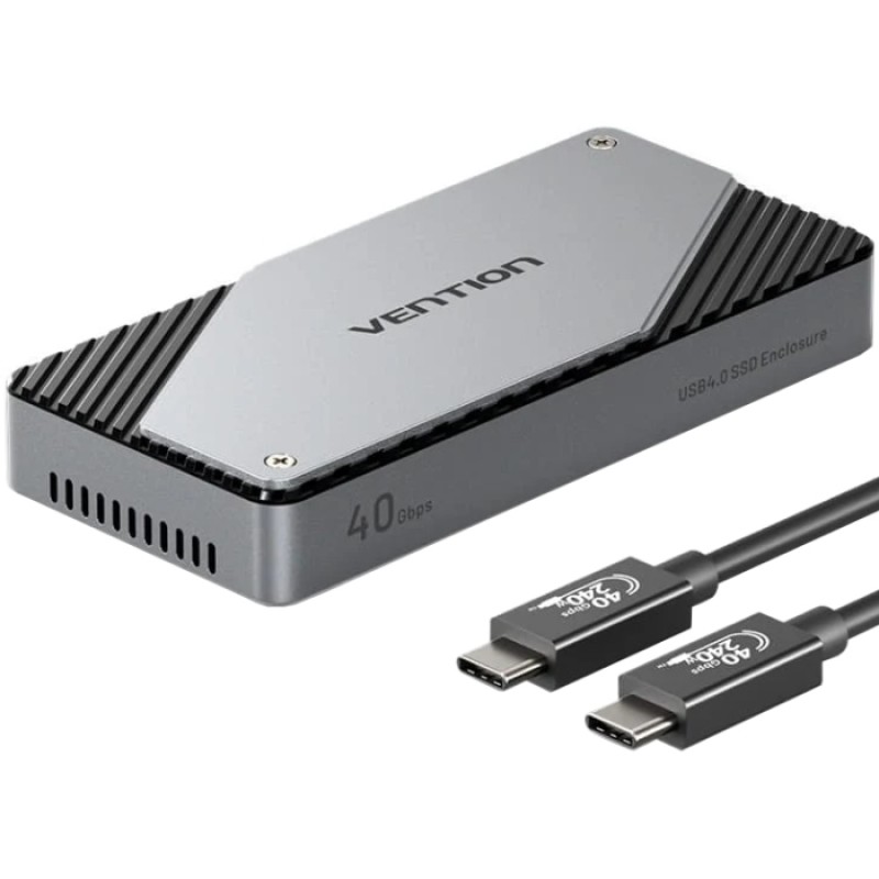 Внешний бокс для SSD (корпус для накопителя) Vention USB Type-C 4.0, серый