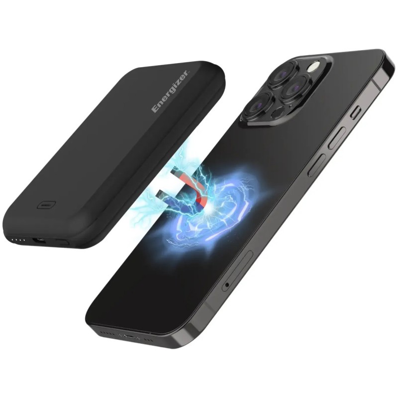 Бездротовий повербанк (зовнішній акумулятор) Energizer Magnetic Wireless 5000mAh Black