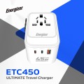 Зарядное устройство (сетевой адаптер) Energizer 45 Вт GaN, 3 USB, универсальные вилки