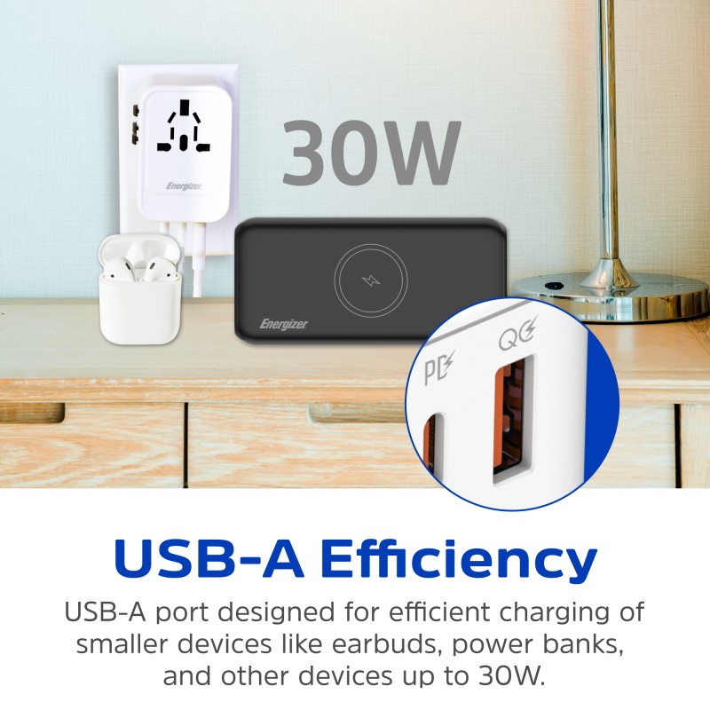 Зарядное устройство (сетевой адаптер) Energizer ETC650 65 Вт, 3 USB