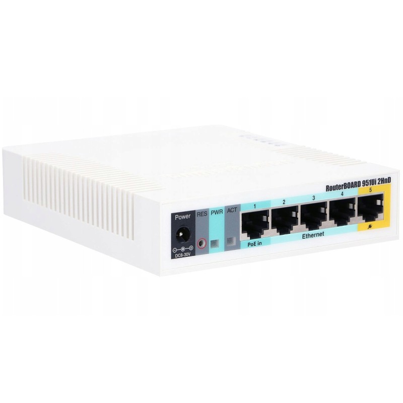 Wi-Fi маршрутизатор (роутер) Mikrotik RB951Ui-2HnD N300, 5 портів 10/100 Wi-Fi маршрутизатор (роутер) Mikrotik RB951Ui-2HnD N300, 5 портів 10/100