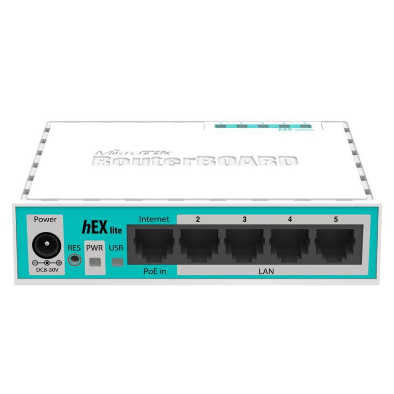 Маршрутизатор Mikrotik hEX lite RB750r2 with 850MHz CPU, 64MB RAM, 5 LAN ports, RouterOS L4, plastic Маршрутизатор Mikrotik hEX lite RB750r2 with 850MHz CPU, 64MB RAM, 5 LAN ports, RouterOS L4, plastic