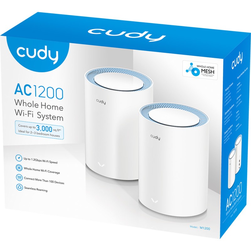 Mesh Wi‑Fi система (маршрутизатор) Cudy M1200 AC1200, комплект 2 шт.