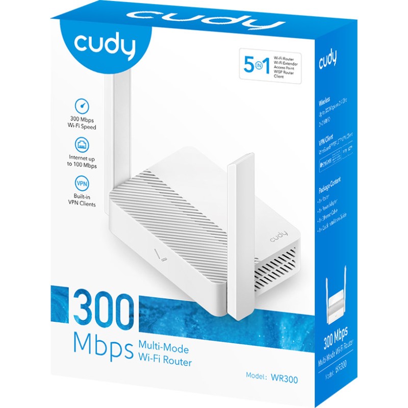 Маршрутизатор (роутер) Cudy WR300 Wi‑Fi 300 Мбіт/с, 2,4 ГГц