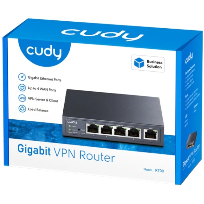 Маршрутизатор (роутер) Cudy R700 Gigabit Multi-WAN VPN, 5 портов