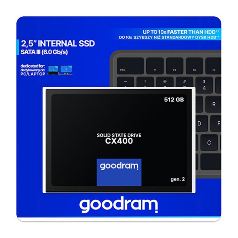 SSD-накопичувач (твердотільний диск) GoodRAM CX400 512 ГБ SATA III 2.5" SSD-накопичувач (твердотільний диск) GoodRAM CX400 512 ГБ SATA III 2.5"