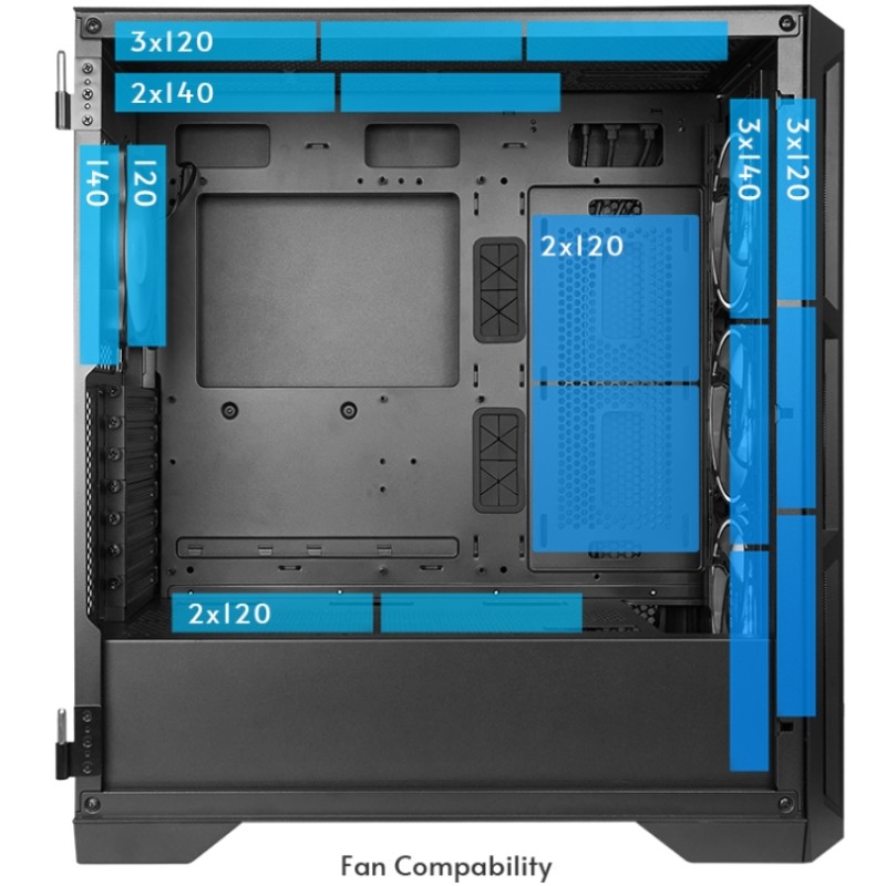 Корпус (корпус ПК) Chieftec APEX LUMO GA-01B-L-OP E-ATX, Black, 4x140 мм A-RGB