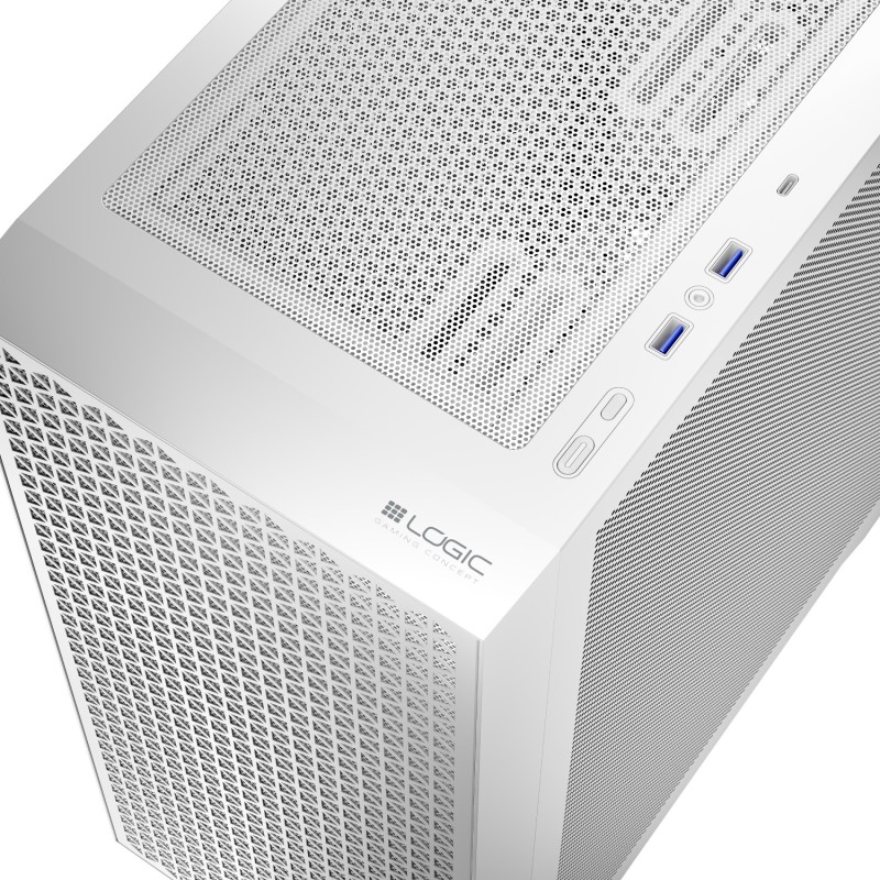 Корпус (комп’ютерний корпус) LogicConcept DART PRO MIDI White Mesh 4×120 мм без БЖ Корпус (комп’ютерний корпус) LogicConcept DART PRO MIDI White Mesh 4×120 мм без БЖ