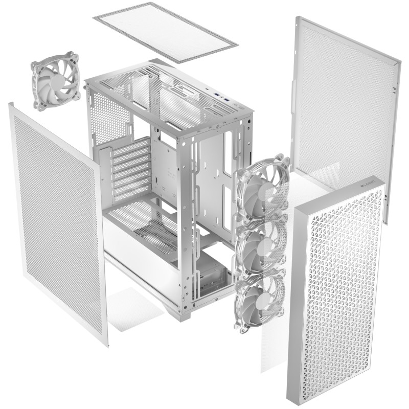 Корпус (комп’ютерний корпус) LogicConcept DART PRO MIDI White Mesh 4×120 мм без БЖ Корпус (комп’ютерний корпус) LogicConcept DART PRO MIDI White Mesh 4×120 мм без БЖ