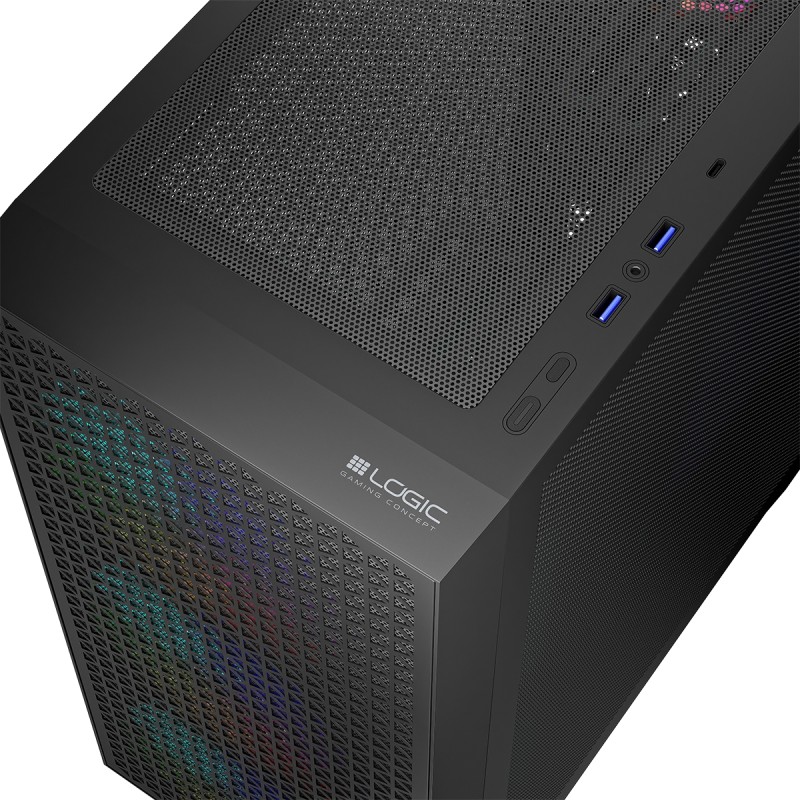 Корпус (шасі) LogicConcept DART PRO ARGB MIDI чорний, 4 вентилятори 120 мм, без БЖ