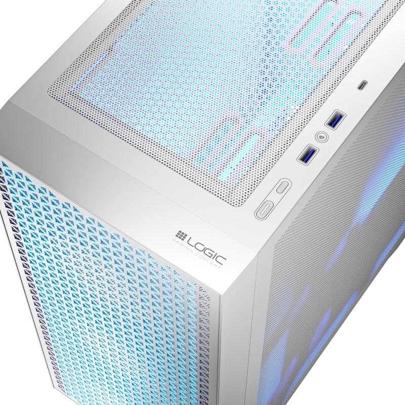 Комп’ютерний корпус (корпус для ПК) LogicConcept DART PRO ARGB MIDI білий, 4 вентилятори