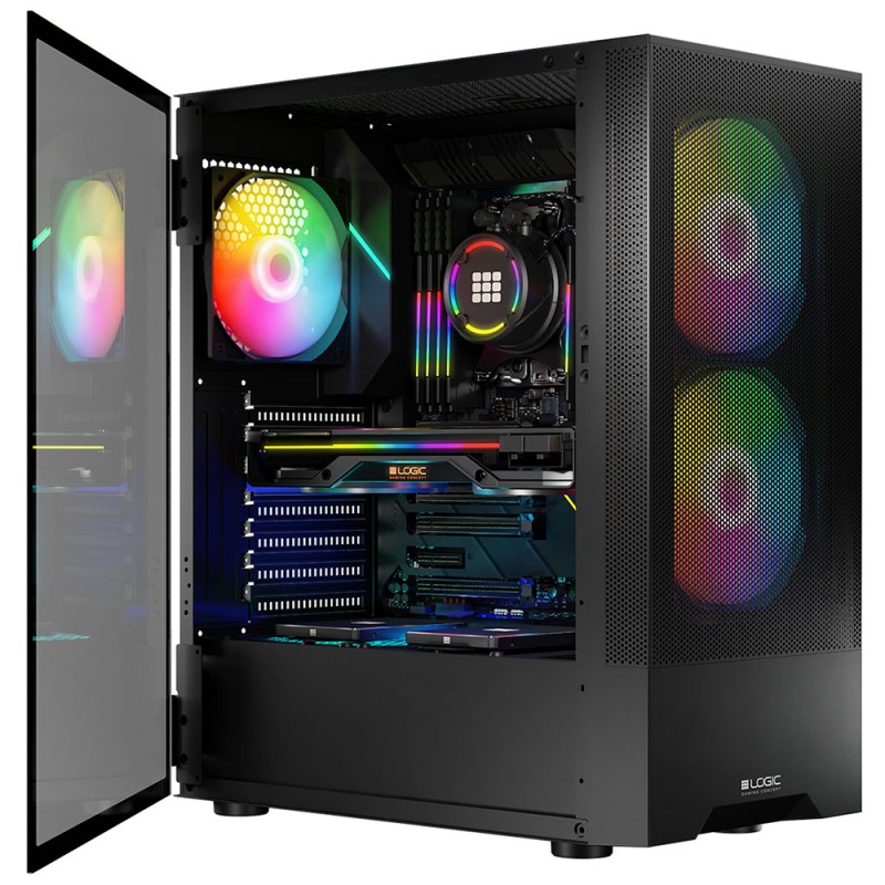 Корпус (системный блок) LogicConcept ARYA MESH+GLASS ARGB ATX чёрный