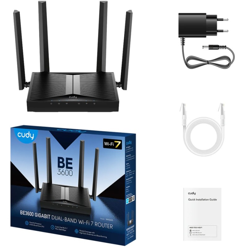 Маршрутизатор Wi-Fi 7 (роутер) Cudy WR3600 BE3600, 2882 Мбіт/с