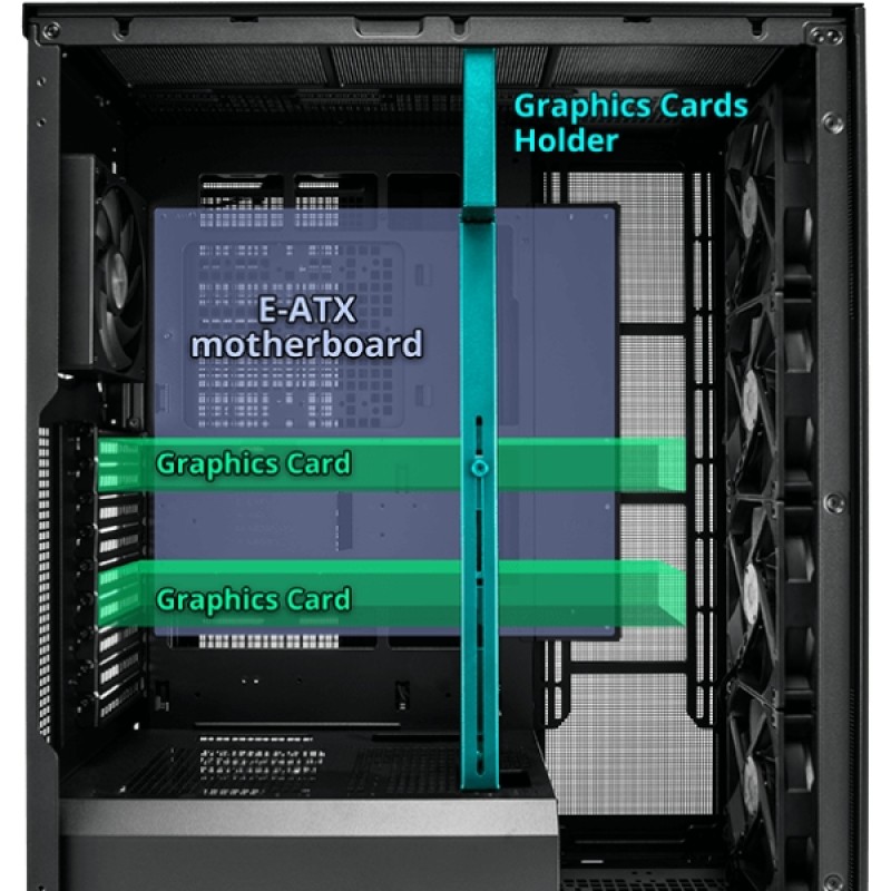 Комп'ютерний корпус (системний блок) FSP U500-B E-ATX чорний без БЖ