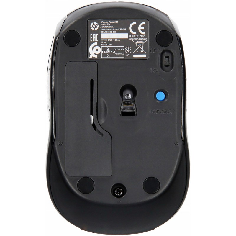 Беспроводная мышь (компьютерная мышь) HP 200 Black Wireless Mouse чёрная