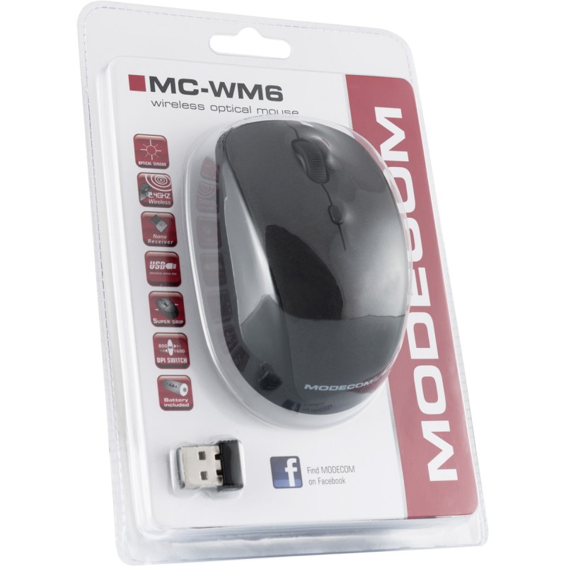 Бездротова миша (комп’ютерна мишка) Modecom MC-WM6 800/1600 dpi, чорна