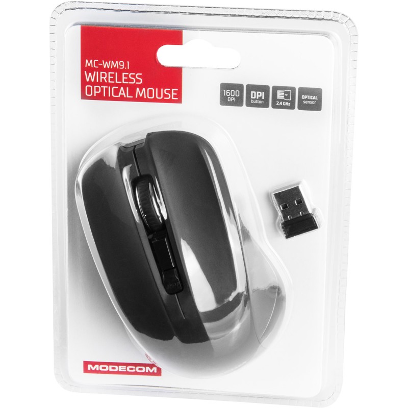 Бездротова миша (комп'ютерна мишка) Modecom MC-WM9.1 1600 dpi, чорна