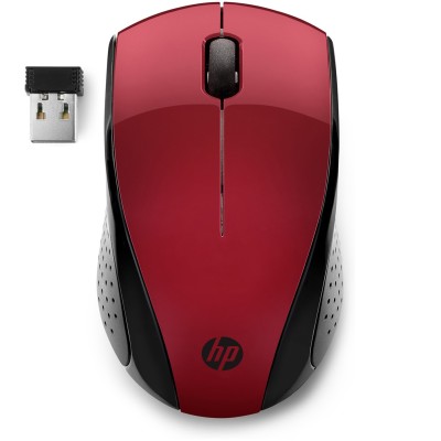 Беспроводная мышь (компьютерная мышка) HP 220 1600 dpi, черно-красная