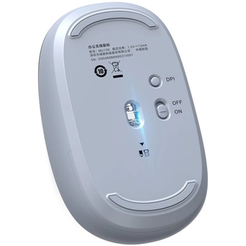 Бездротова мишка (комп'ютерна миша) UGREEN 2.4GHz MU105 блакитна, 2400 dpi