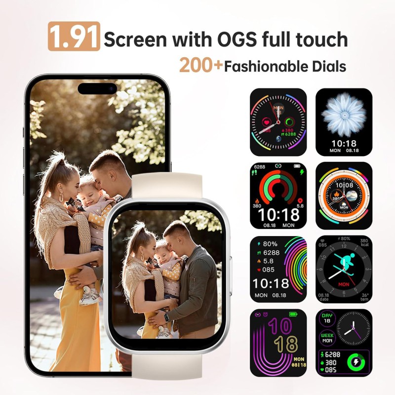 Смарт-часы (умные часы) Oukitel BT103 чёрные, AMOLED 1,91″