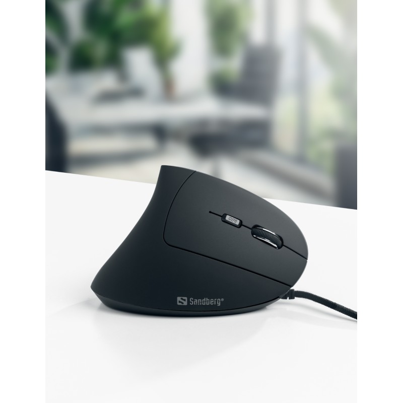 Вертикальна мишка (комп’ютерна миша) Sandberg Wired Vertical Mouse Pro чорна