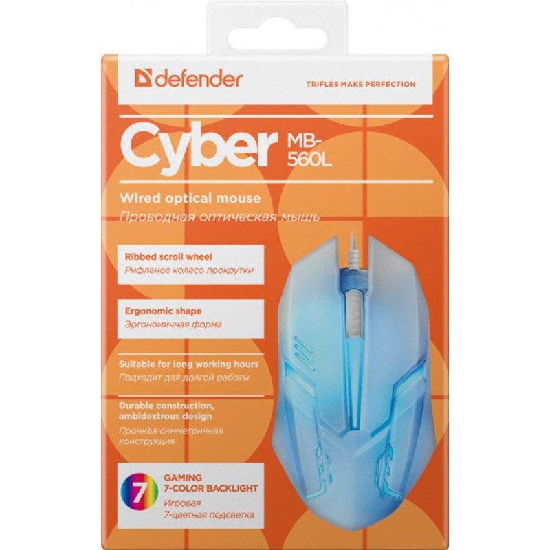 Компьютерная мышь (мышка) Defender Cyber MB-560L 1200 dpi, белая