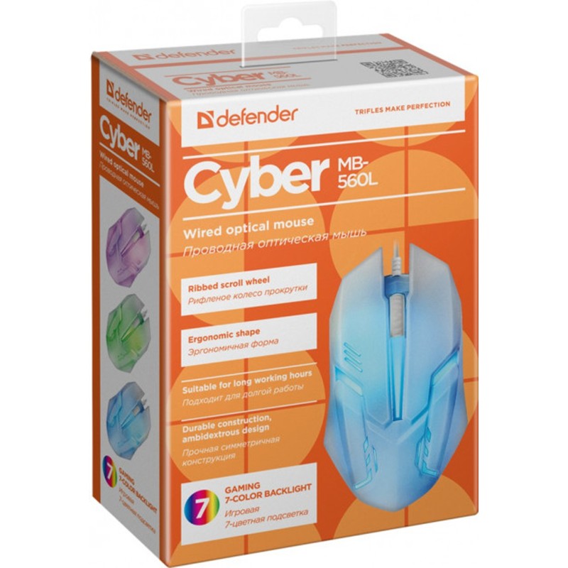 Компьютерная мышь (мышка) Defender Cyber MB-560L 1200 dpi, белая