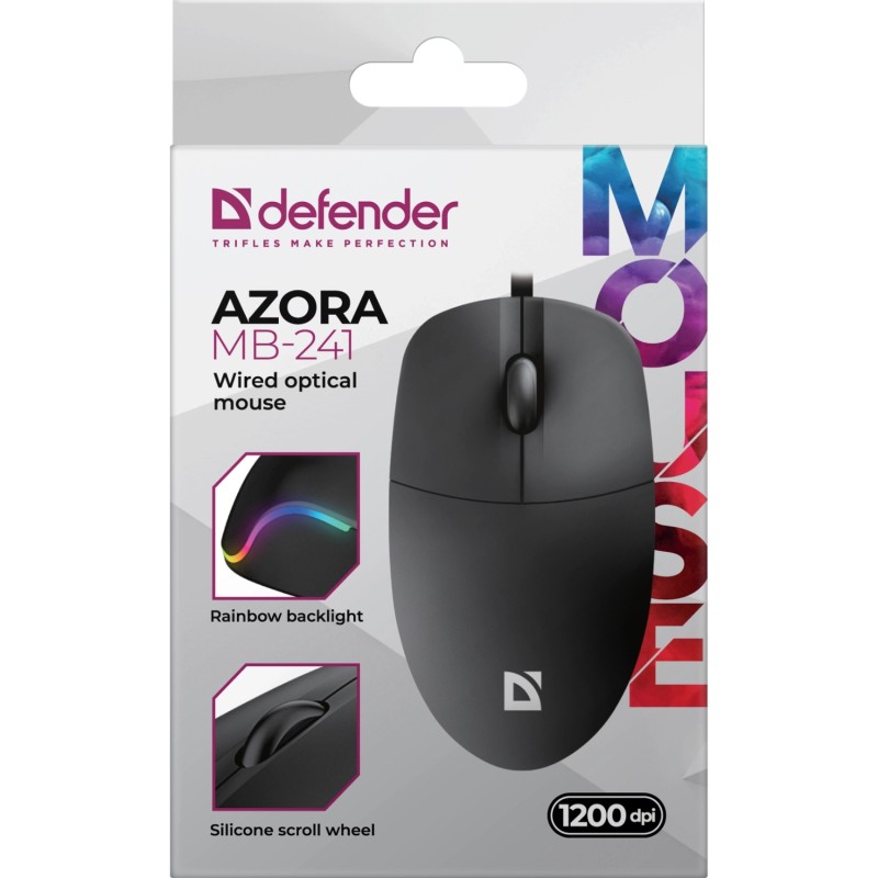 Мишка (комп’ютерна миша) Defender Azora MB-241 1200 dpi, чорна